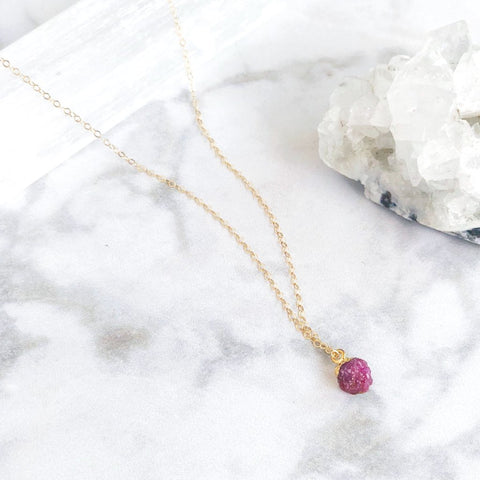 July Birthstone Necklace (Ruby)