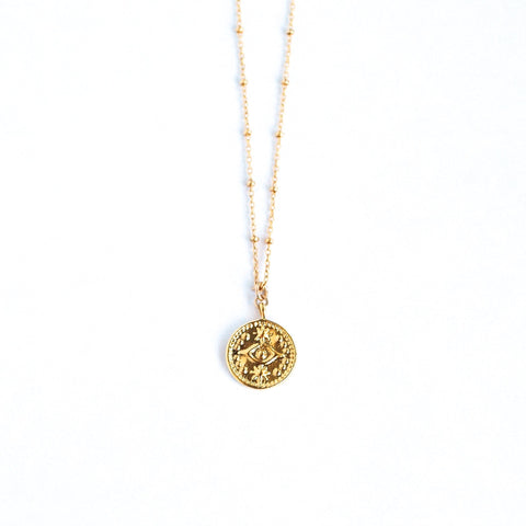 Leandra Evil Eye Coin Necklace