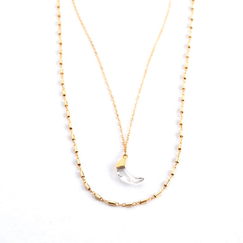Solana Crystal Moon Necklace