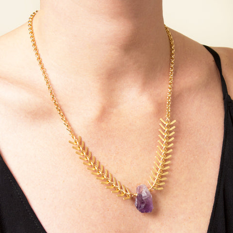 Valencia Amethyst Statement Necklace