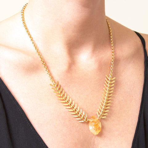 Valencia Citrine Statement Necklace