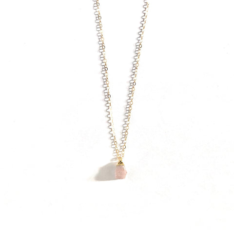 October Birthstone Necklace (Pink Opal)