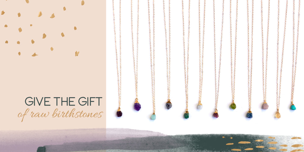 Give the gift of a raw birthstone necklace